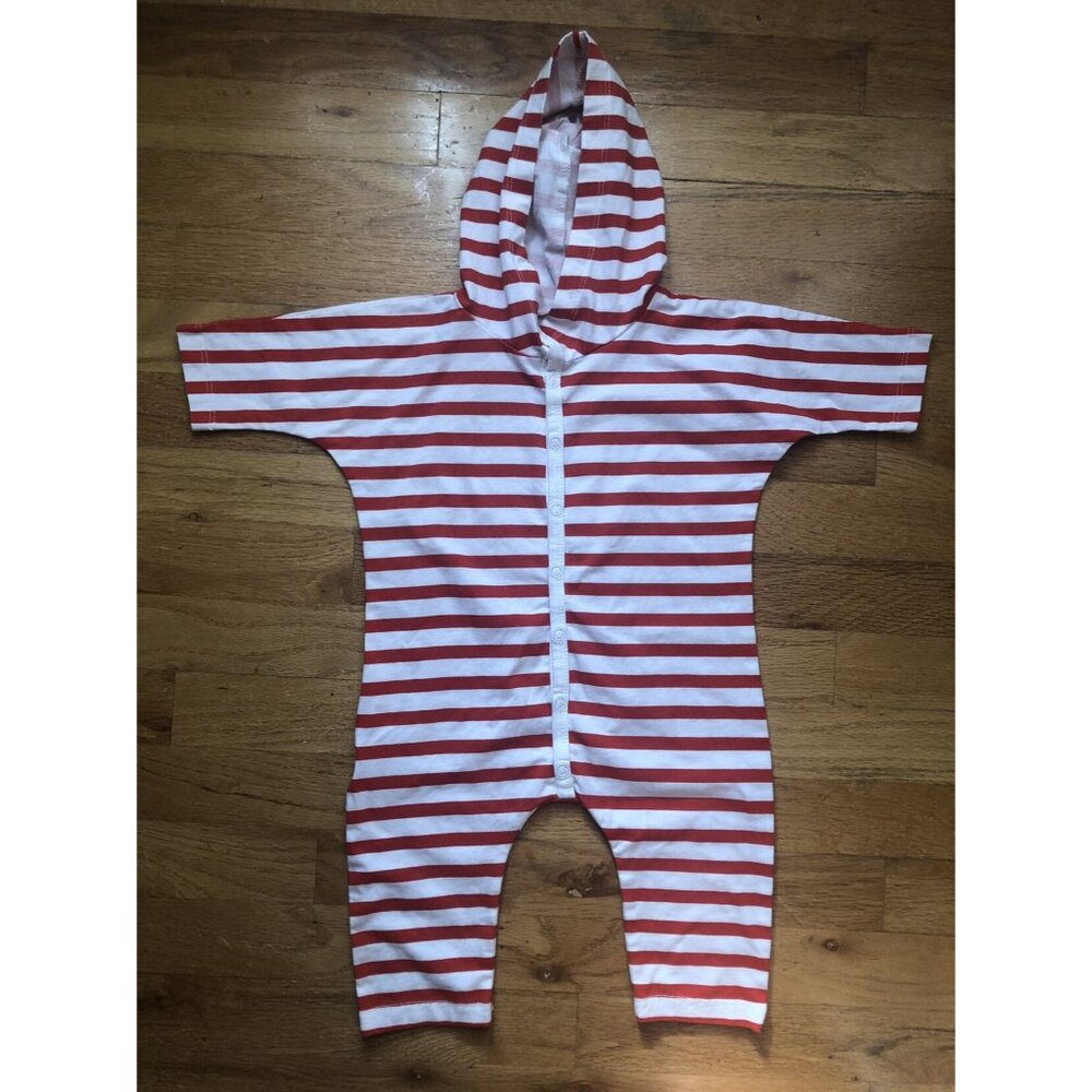 June & January 6-12M Red & White Striped Hoodie Jumper